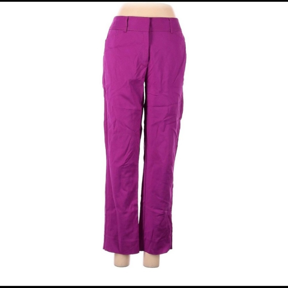 WHITE HOUSE BLACK MARKET Womens Size 8 Fushia Purple Ankle Cotton Blend Pants